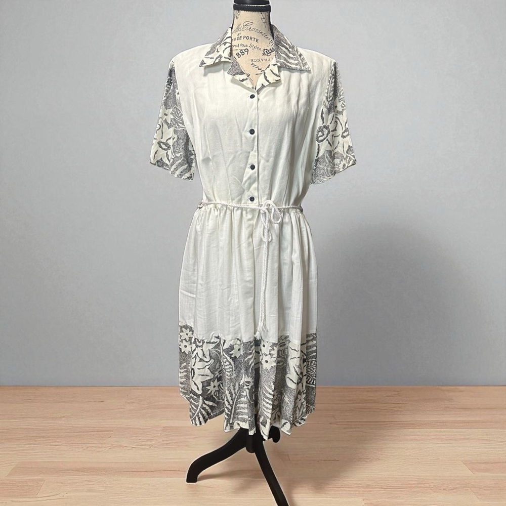 Linen Button-Up Handmade Dress
